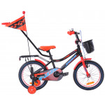 Detský bicykel 16" Fuzlu Thor čierno-červený-modrý-lesklý